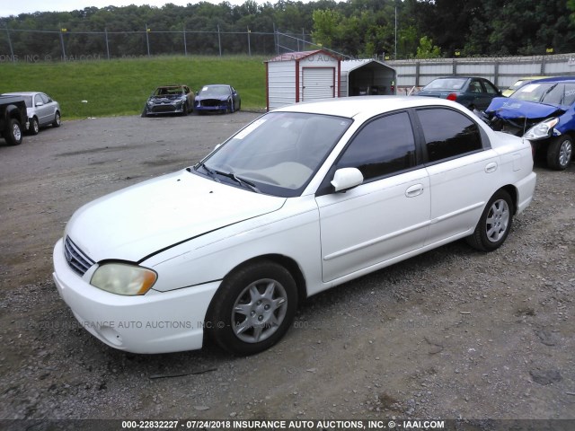 KNAFB121035246423 - 2003 KIA SPECTRA LS WHITE photo 2