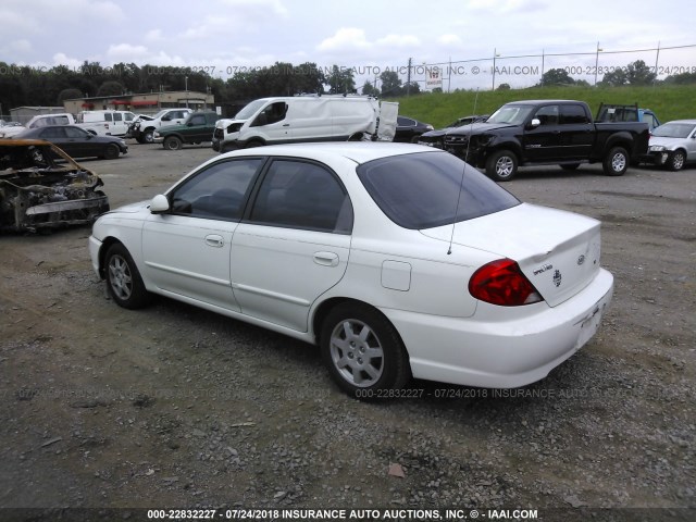 KNAFB121035246423 - 2003 KIA SPECTRA LS WHITE photo 3