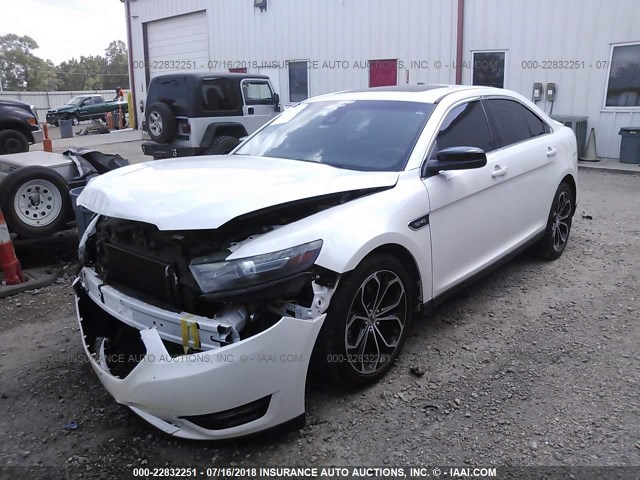 1FAHP2KT9EG170945 - 2014 FORD TAURUS SHO WHITE photo 2