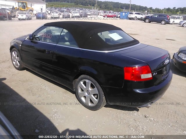 WAUAC48H54K012066 - 2004 AUDI A4 1.8 CABRIOLET BLACK photo 3