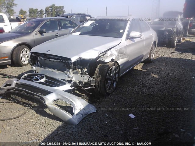 55SWF4KB0JU252279 - 2018 MERCEDES-BENZ C 300 4MATIC SILVER photo 2