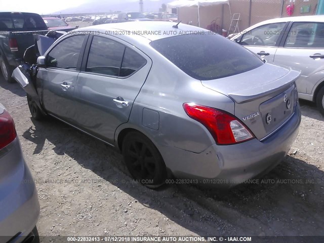 3N1CN7AP9CL876594 - 2012 NISSAN VERSA S/SV/SL GRAY photo 3