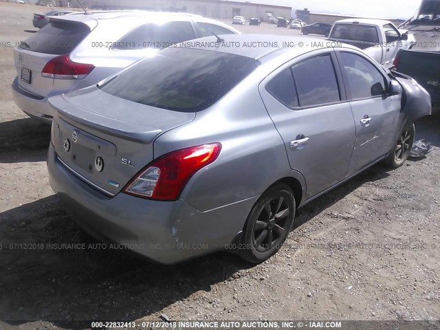 3N1CN7AP9CL876594 - 2012 NISSAN VERSA S/SV/SL GRAY photo 4