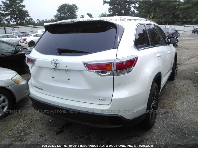 5TDKKRFH8GS175186 - 2016 TOYOTA HIGHLANDER XLE თეთრი ფოტო 4