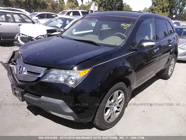 2HNYD28317H515364 - 2007 ACURA MDX TECHNOLOGY BLACK photo 2