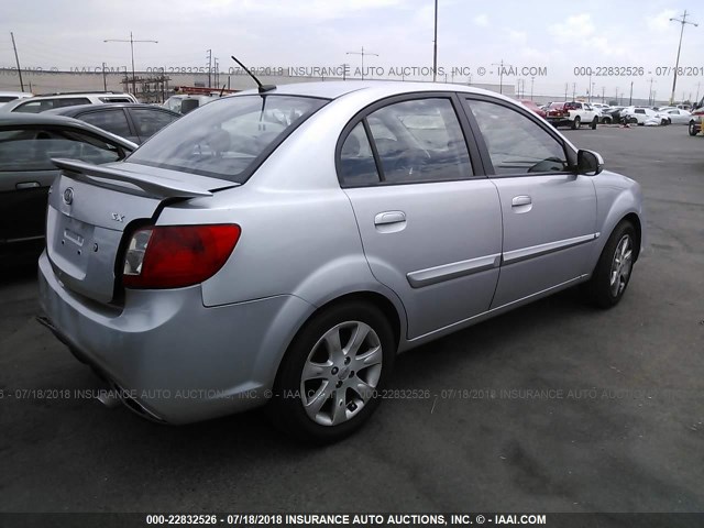 KNADH4A35B6944111 - 2011 KIA RIO LX/SX SILVER photo 4