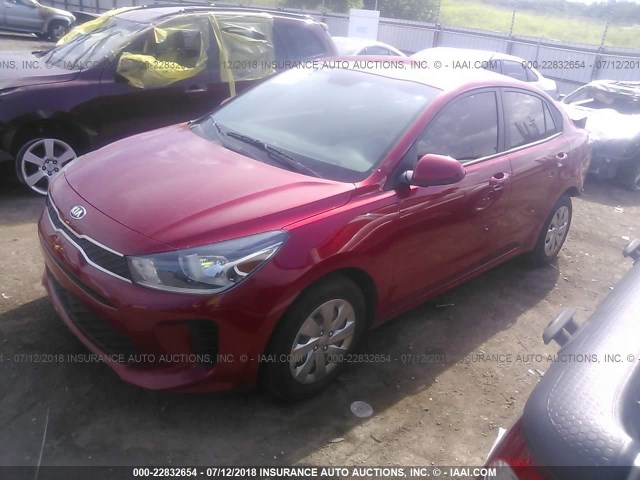 3KPA24AB9JE047705 - 2018 KIA RIO LX/S RED photo 2