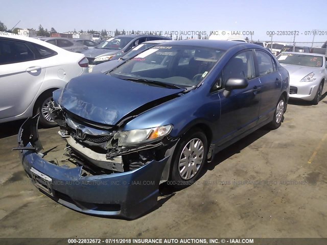 2HGFA16339H333169 - 2009 HONDA CIVIC VP BLUE photo 2