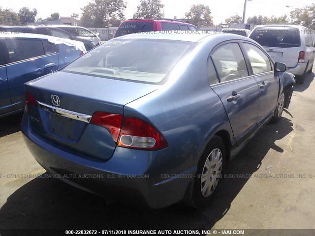 2HGFA16339H333169 - 2009 HONDA CIVIC VP BLUE photo 4