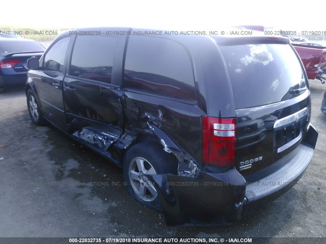 2D8HN44E29R600394 - 2009 DODGE GRAND CARAVAN SE BLACK photo 3