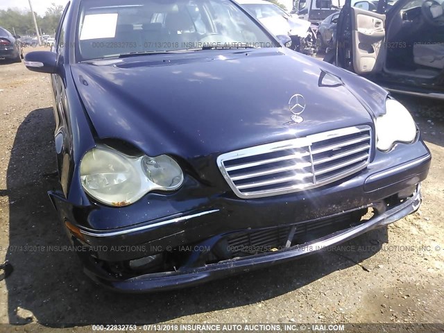 WDBRF40J75A818718 - 2005 MERCEDES-BENZ C 230K SPORT SEDAN BLUE photo 6