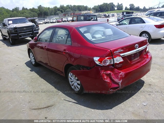 5YFBU4EE2CP041622 - 2012 TOYOTA COROLLA S/LE RED photo 3
