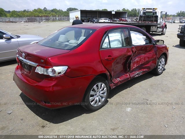 5YFBU4EE2CP041622 - 2012 TOYOTA COROLLA S/LE RED photo 4