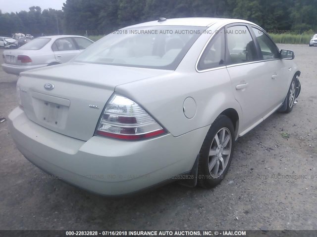 1FAHP24W68G122279 - 2008 FORD TAURUS SEL BEIGE photo 4