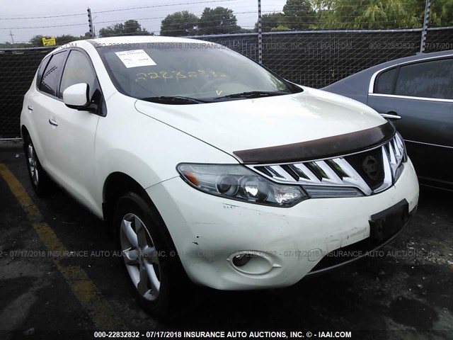 JN8AZ18U59W026650 - 2009 NISSAN MURANO S/SL WHITE photo 1