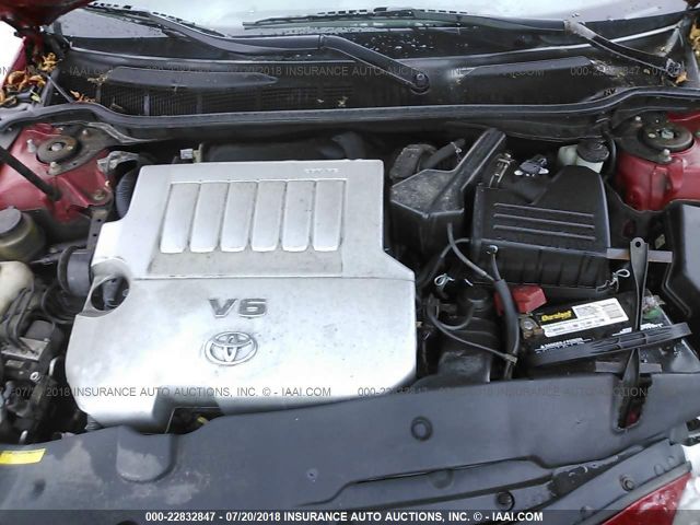 4T1BK46K57U028913 - 2007 TOYOTA CAMRY NEW GENERAT LE/XLE/SE RED photo 10