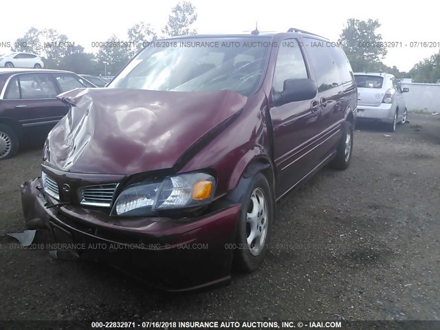 1GHDX03EX2D282562 - 2002 OLDSMOBILE SILHOUETTE BURGUNDY photo 2