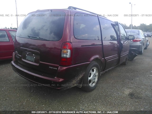 1GHDX03EX2D282562 - 2002 OLDSMOBILE SILHOUETTE BURGUNDY photo 4