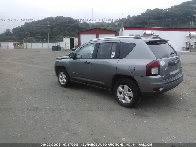 1C4NJCBA7ED600637 - 2014 JEEP COMPASS SPORT GRAY photo 3