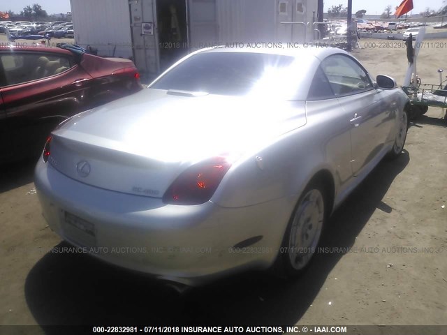 JTHFN48Y420021688 - 2002 LEXUS SC 430 SILVER photo 4