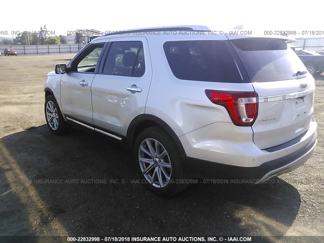 1FM5K8F88GGC27171 - 2016 FORD EXPLORER LIMITED SILVER photo 3