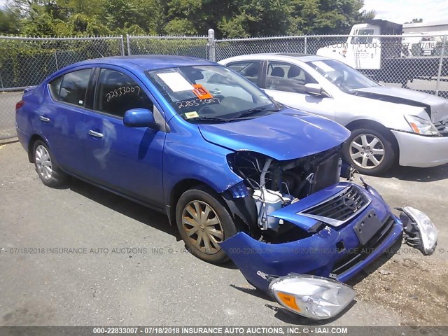 3N1CN7APXEL866496 - 2014 NISSAN VERSA S/S PLUS/SV/SL BLUE photo 1