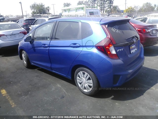 JHMGK5H51HS020844 - 2017 HONDA FIT LX BLUE photo 3