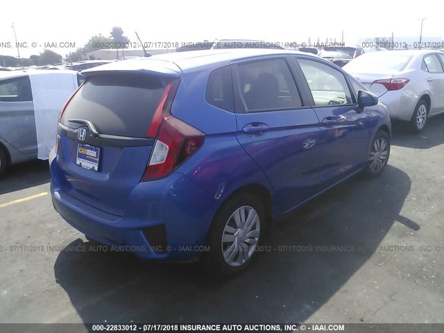 JHMGK5H51HS020844 - 2017 HONDA FIT LX BLUE photo 4