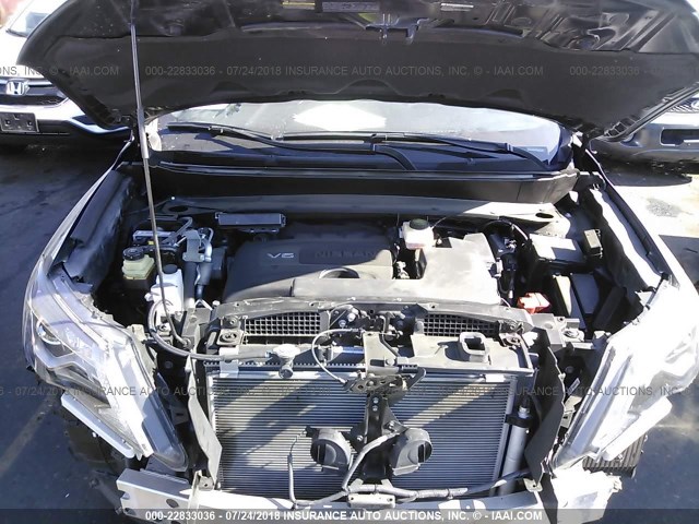 5N1DR2MM9HC611084 - 2017 NISSAN PATHFINDER S/SV/SL/PLATINUM GRAY photo 10