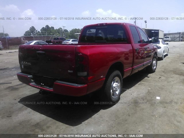 3D7KA28DX4G246554 - 2004 DODGE RAM 2500 ST/SLT 红色 照片 4
