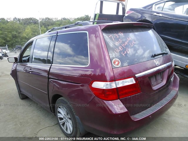 5FNRL38885B100723 - 2005 HONDA ODYSSEY TOURING MAROON photo 3