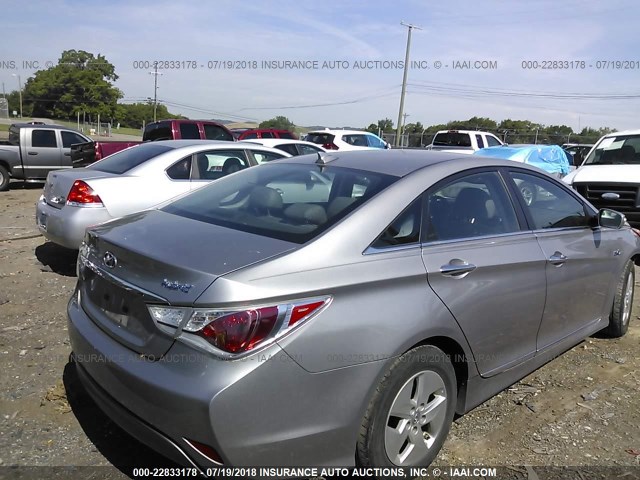 KMHEC4A44CA028027 - 2012 HYUNDAI SONATA HYBRID SILVER photo 4