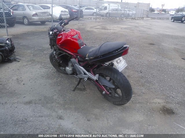 JKAEXEA186A011931 - 2006 KAWASAKI EX650 A6F RED photo 3