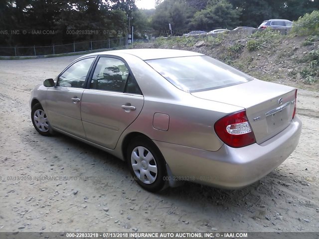 4T1BE32K12U626903 - 2002 TOYOTA CAMRY LE/XLE/SE TAN photo 3