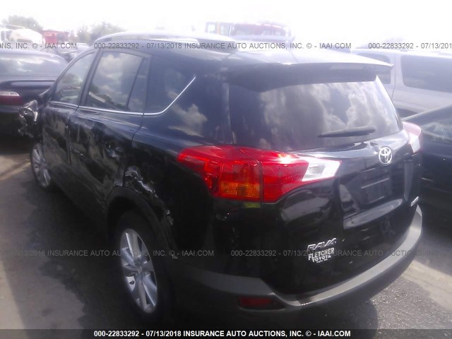 2T3YFREV0FW150625 - 2015 TOYOTA RAV4 LIMITED BLACK photo 3