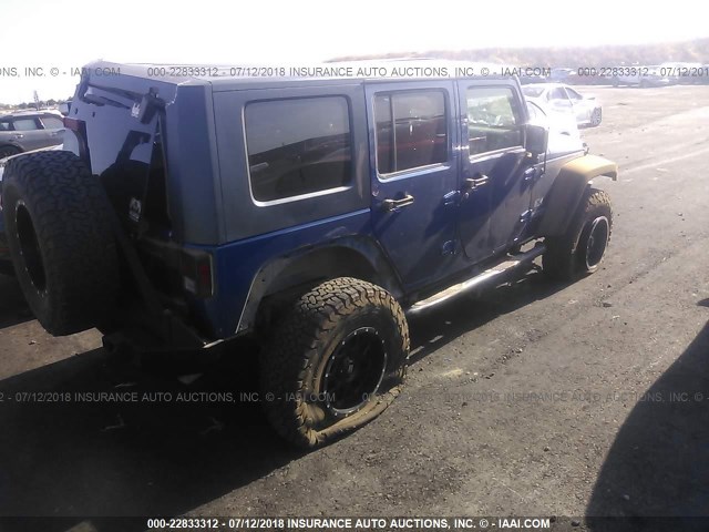 1J8GA39159L772264 - 2009 JEEP WRANGLER UNLIMITE X BLUE photo 4