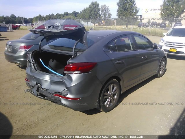 KMHD84LF4JU469891 - 2018 HYUNDAI ELANTRA SEL/VALUE/LIMITED GRAY photo 4