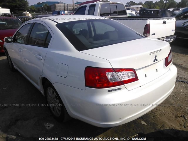 4A32B2FF3CE015431 - 2012 MITSUBISHI GALANT FE WHITE photo 3