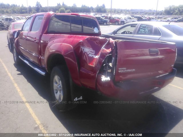 3TMMU4FN2DM052068 - 2013 TOYOTA TACOMA DOUBLE CAB LONG BED RED photo 3