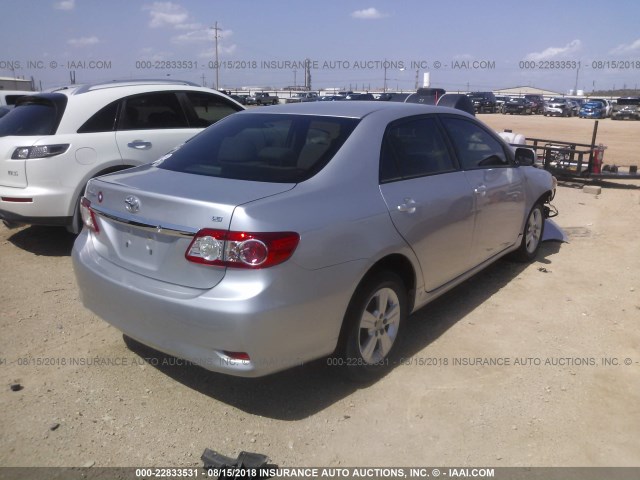 JTDBU4EEXBJ098136 - 2011 TOYOTA COROLLA S/LE SILVER photo 4