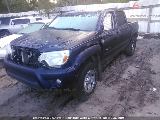 5TFJU4GN4DX049202 - 2013 TOYOTA TACOMA DOUBLE CAB PRERUNNER BLUE photo 2