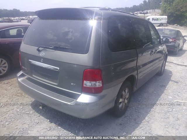 KNDUP131546550594 - 2004 KIA SEDONA EX/LX GRAY photo 4