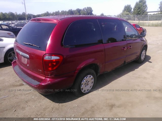 2C4GP44312R791895 - 2002 CHRYSLER TOWN & COUNTRY LX RED photo 4