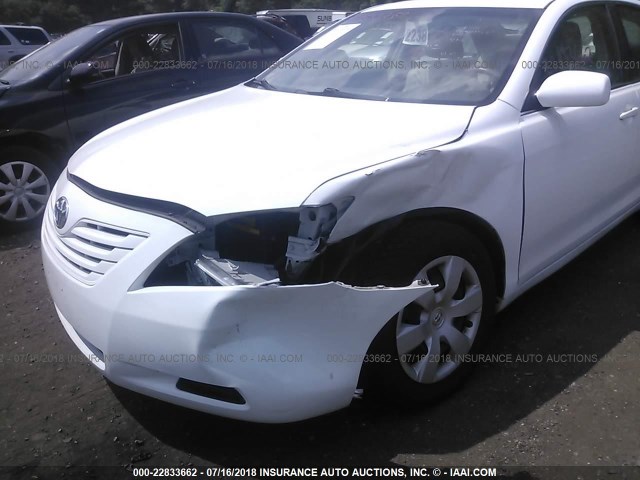 4T1BE46K78U734399 - 2008 TOYOTA CAMRY CE/LE/XLE/SE WHITE photo 6