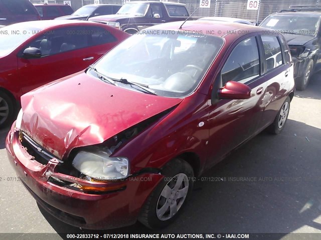 KL1TD666X8B058107 - 2008 CHEVROLET AVEO LS RED photo 2