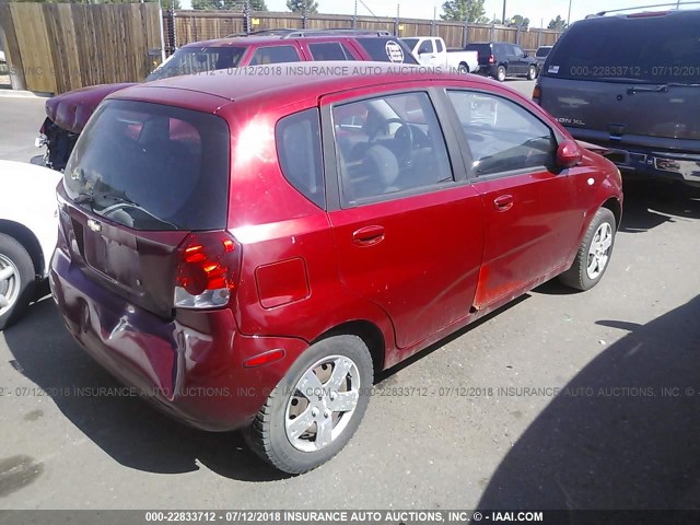 KL1TD666X8B058107 - 2008 CHEVROLET AVEO LS RED photo 4