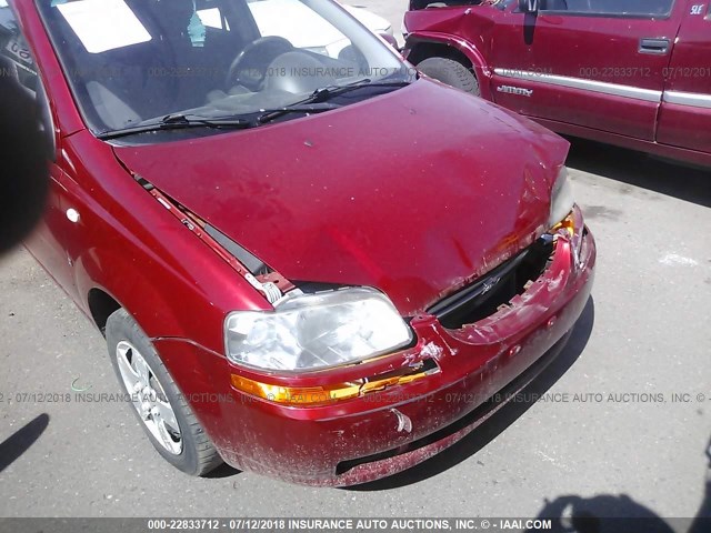 KL1TD666X8B058107 - 2008 CHEVROLET AVEO LS RED photo 6