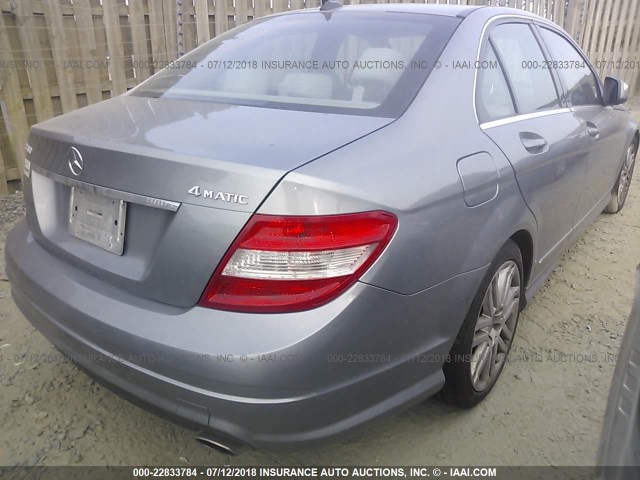 WDDGF81X99F246827 - 2009 MERCEDES-BENZ C 300 4MATIC GRAY photo 4