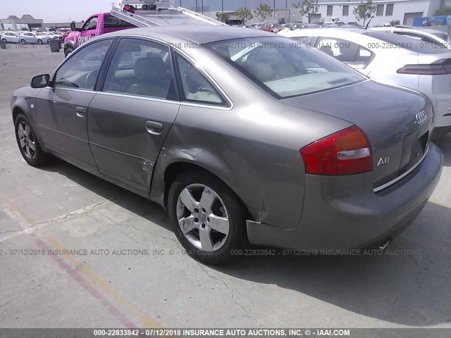 WAULD64B82N068968 - 2002 AUDI A6 2.7T QUATTRO BEIGE photo 3