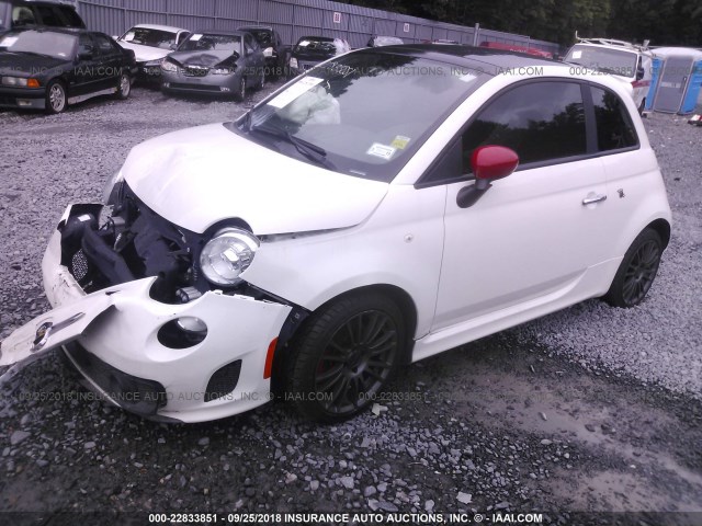 3C3CFFFH7CT350913 - 2012 FIAT 500 ABARTH WHITE photo 2